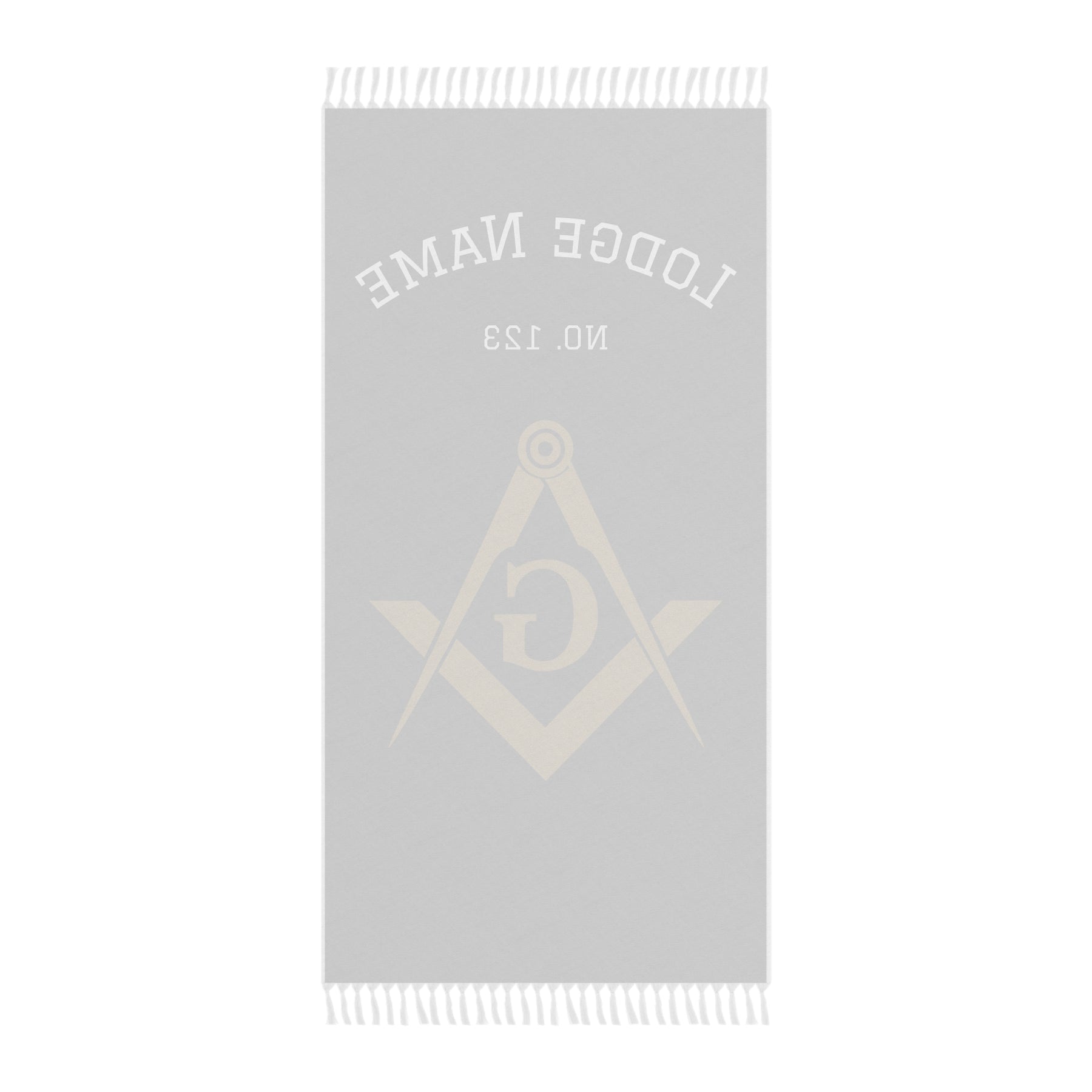 Master Mason Blue Lodge Towel - Black Polyester Customizable Beach Cloth - Bricks Masons