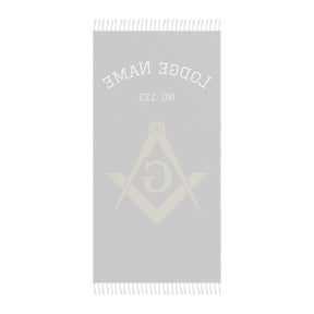 Master Mason Blue Lodge Towel - Black Polyester Customizable Beach Cloth - Bricks Masons