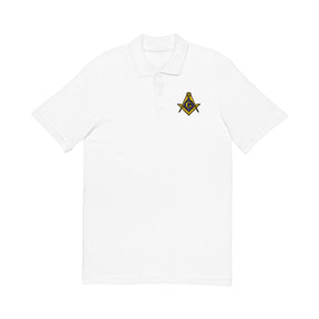 Master Mason Blue Lodge Polo Shirt - Embroidered Square & Compass G Cotton - Bricks Masons