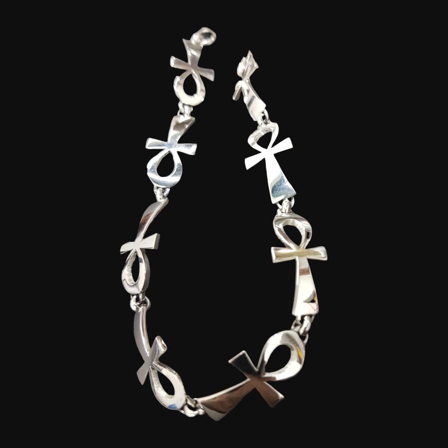 Ankh Cross of Life Bracelet in Silver 3 x 1 cm 16 g Art 831 - Bricks Masons