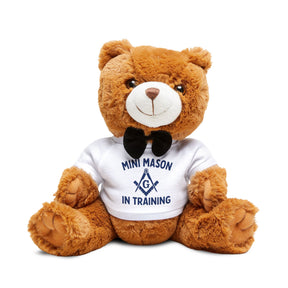 Master Mason Blue Lodge Teddy Bear - Mini Mason In Training Plushie - Bricks Masons