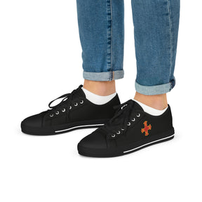 Red Cross of Constantine Sneaker - Low Top Sneaker Black & White - Bricks Masons