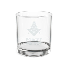 Whiskyglas der Freimaurerloge „Blue Lodge“ – Vergissmeinnicht-Winkelmaß und Zirkel