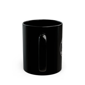 Heroines of Jericho Mug - Black with Spinning Wheel and Chair Emblem - Bricks Masons
