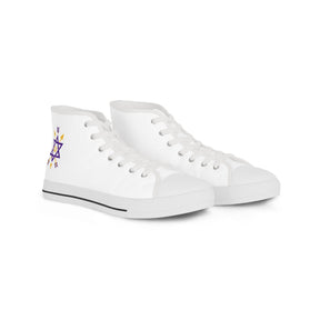 Order of the Secret Monitor Sneaker - High Top Black & White Gold & Purple Emblem - Bricks Masons