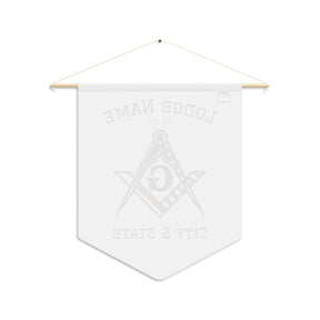 Master Mason Blue Lodge Pennant - Personalized Polyester Twill US Flag - Bricks Masons