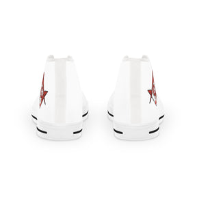 Master Mason Blue Lodge Canada Jurisdiction Sneaker - High Top Black & White Sole S&C G Flag - Bricks Masons