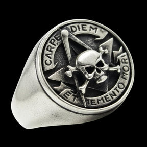Masonic Carpe Diem Ring in Silver 1.8 cm 12 g Art 890 - Bricks Masons