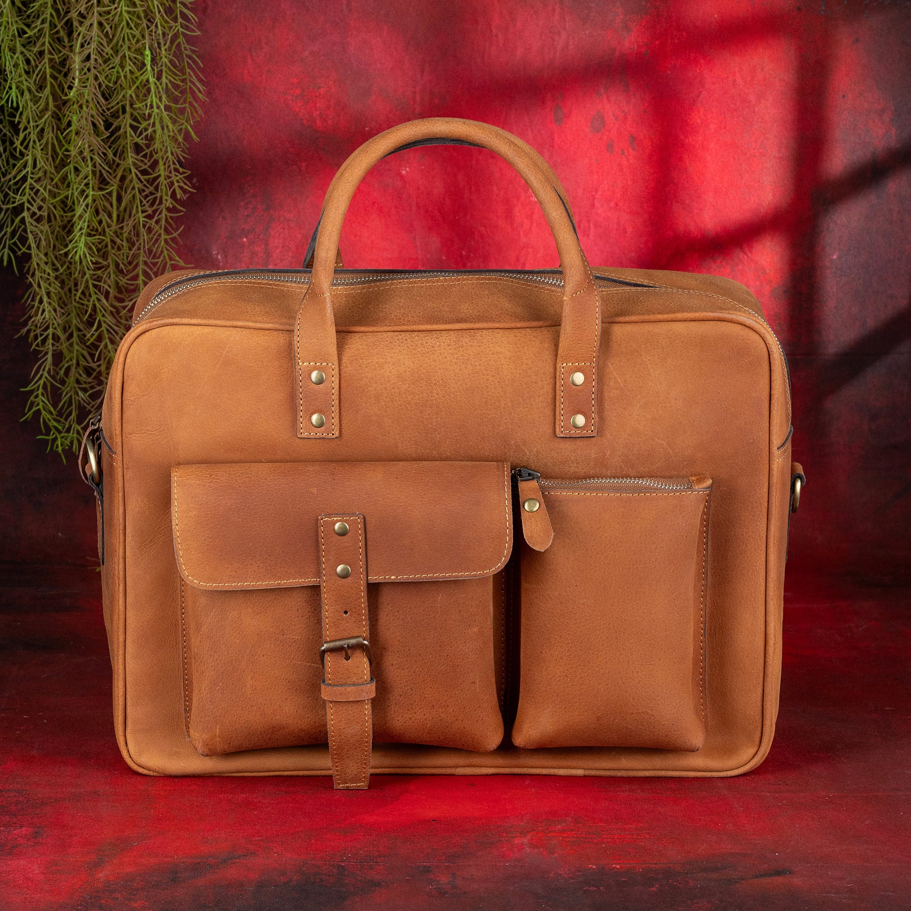 Shriners Briefcase - Brown Leather - Bricks Masons