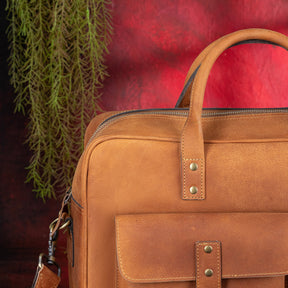 Council Briefcase - Brown Leather - Bricks Masons