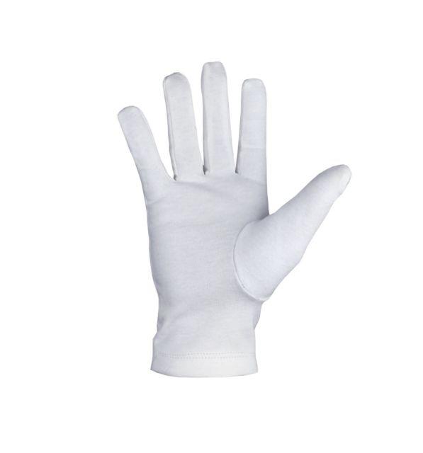 Master Mason Blue Lodge Gloves - White Cotton with Silver Square & Compass G