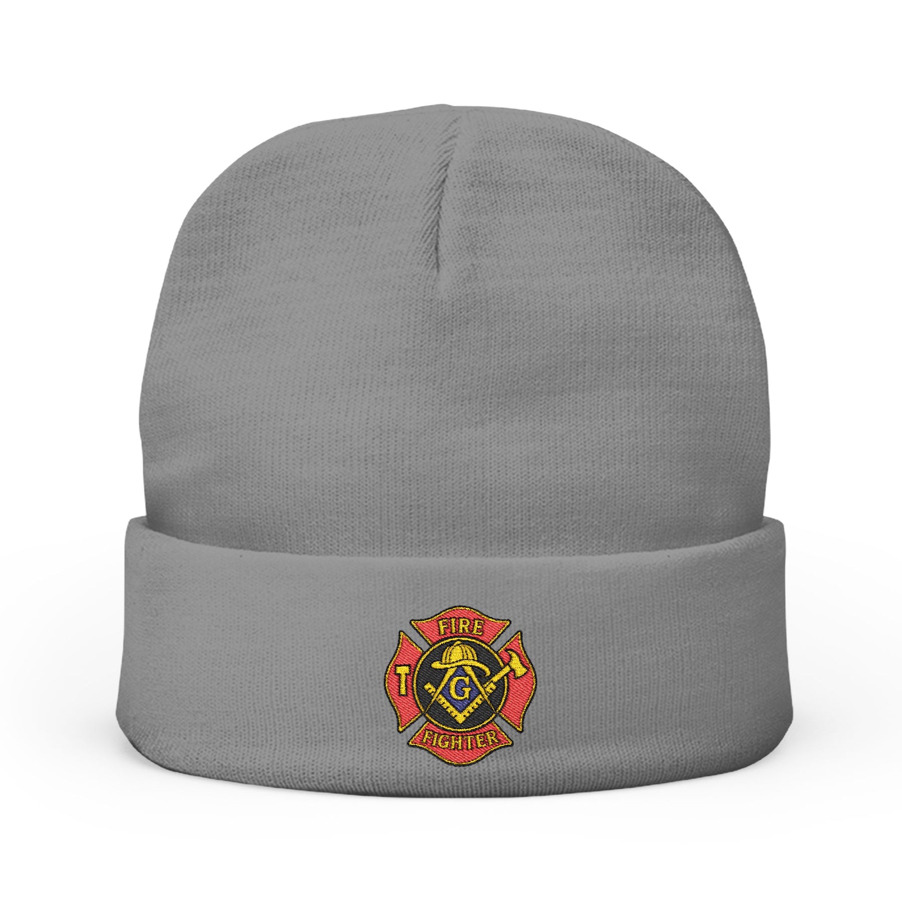 Master Mason Blue Lodge Beanie - Knit Embroidery Firefighter Mason Square & Compass G - Bricks Masons