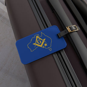 Master Mason Blue Lodge Australia Jurisdiction Luggage Tag - S&C G With Leather Strap - Bricks Masons