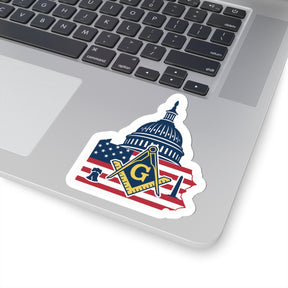 Master Mason Blue Lodge Sticker Decal - Kiss-Cut Washington D.C. - Bricks Masons