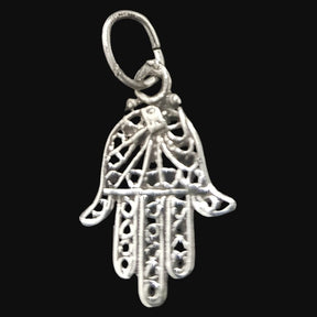 Hand of Fatima Hamsa Star of David Pendant Silver 2 Cm Art 964 - Bricks Masons