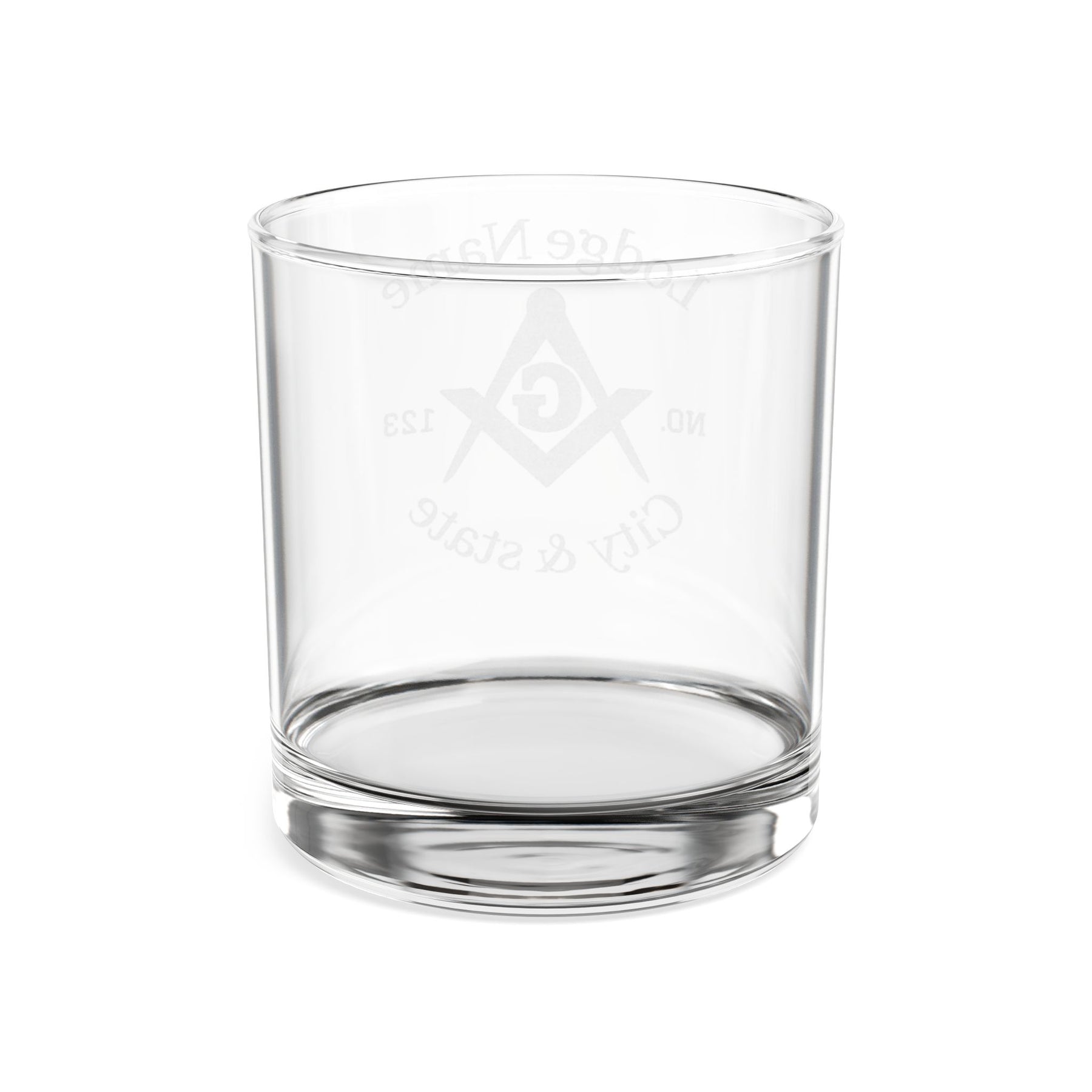 Master Mason Blue Lodge Whiskyglas - Winkelmaß &amp; Zirkel G mit Personalisierung