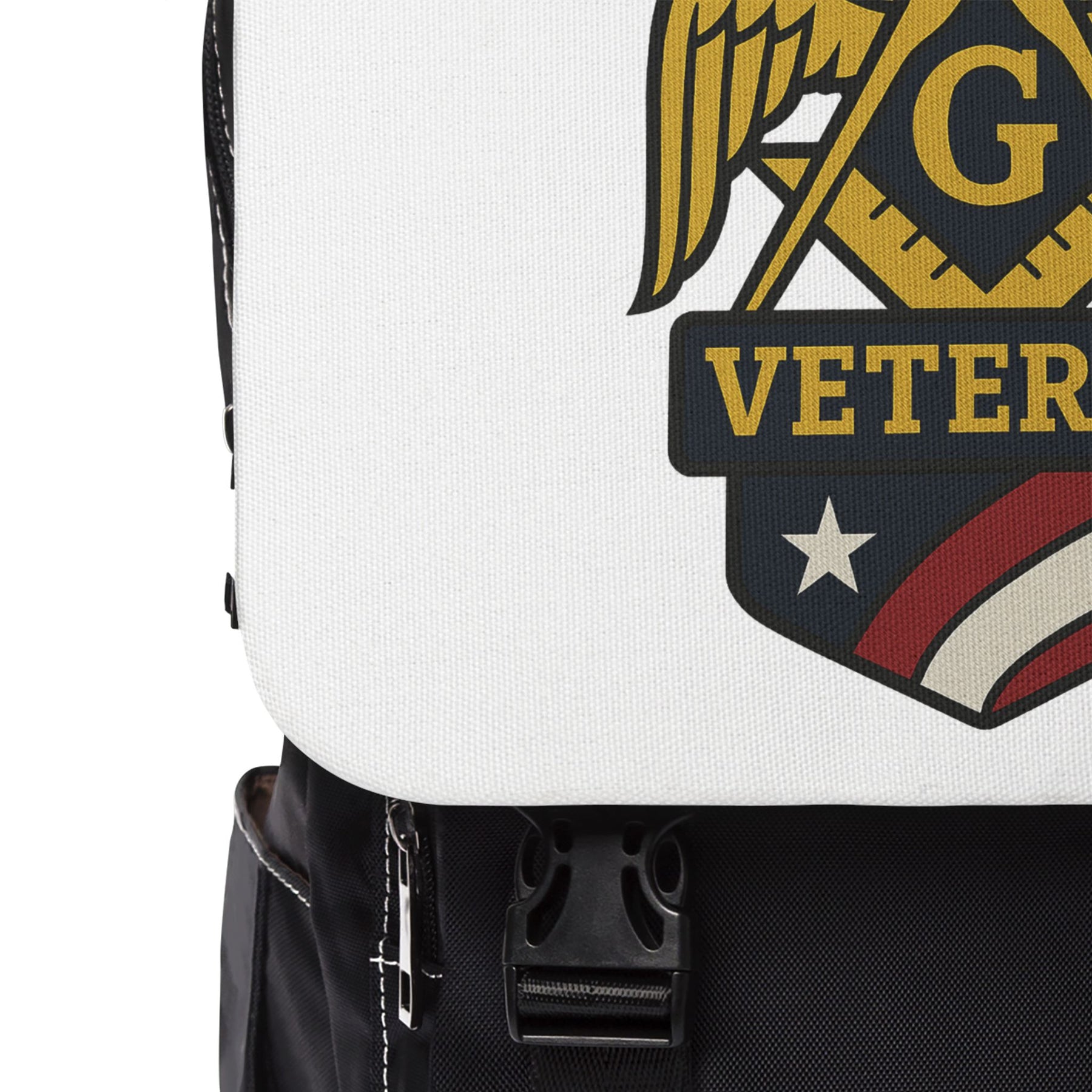Master Mason Blue Lodge Backpack - White Veteran Mason S&C G - Bricks Masons