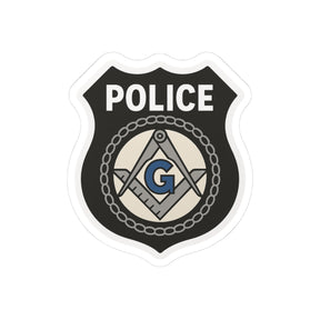 Master Mason Blue Lodge Sticker Decal - Kiss-Cut Police Badge - Bricks Masons