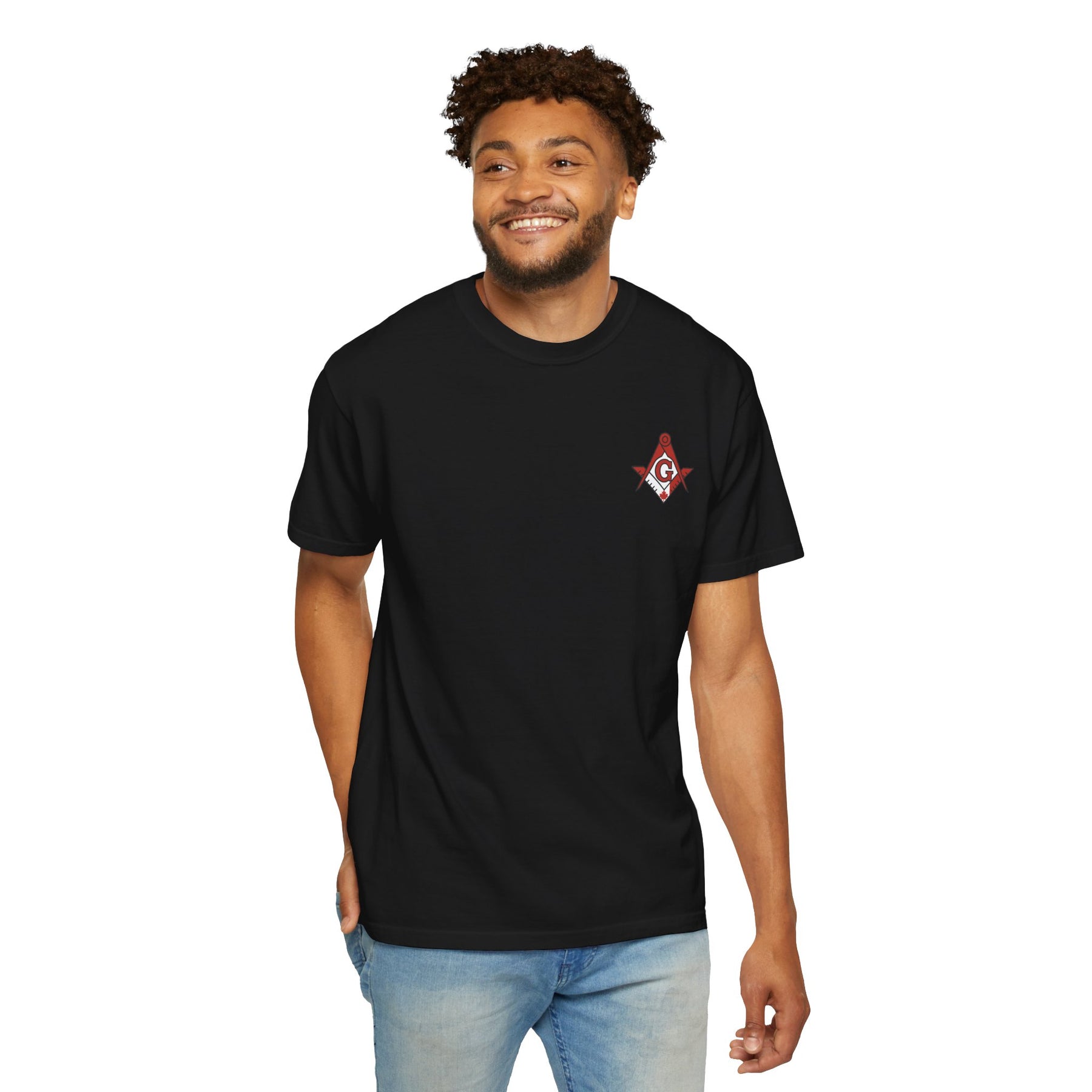 Master Mason Blue Lodge Canada Jurisdiction T-Shirt - Garment-Dyed Tee Various Colors - Bricks Masons