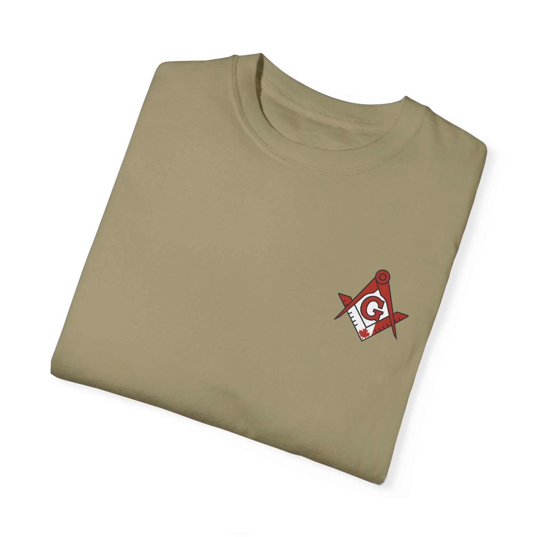 Master Mason Blue Lodge Canada Jurisdiction T-Shirt - Garment-Dyed Tee Various Colors - Bricks Masons