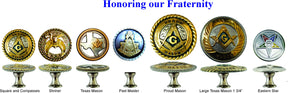 Master Mason Blue Lodge Door Knob - Gold Square & Compass Set of 6 - Bricks Masons