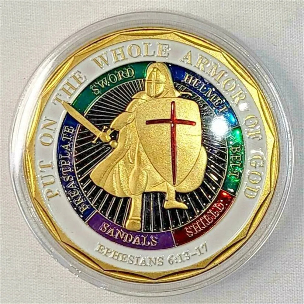 Knights Templar Commandery Coin -  Put On The Whole Armor of God Motto - Bricks Masons