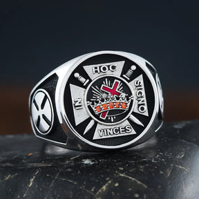 Knights Templar Ring - Sterling Silver In Hoc Signo Vinces