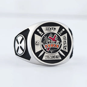 Knights Templar Ring - Sterling Silver In Hoc Signo Vinces