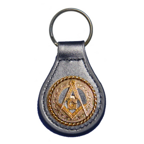 Master Mason Blue Lodge Keychain - Gold Square & Compass