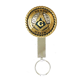 Master Mason Blue Lodge Pocket Key Holder - Proud Mason Gold & Blue