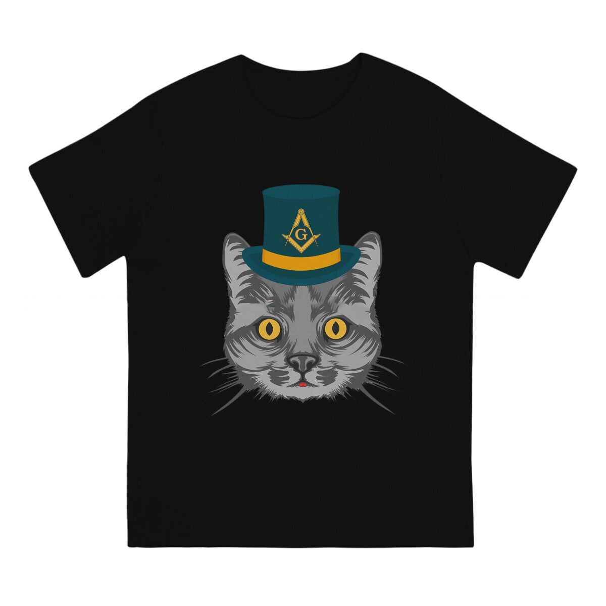 Master Mason Blue Lodge T-Shirt - Polyester Cat Design