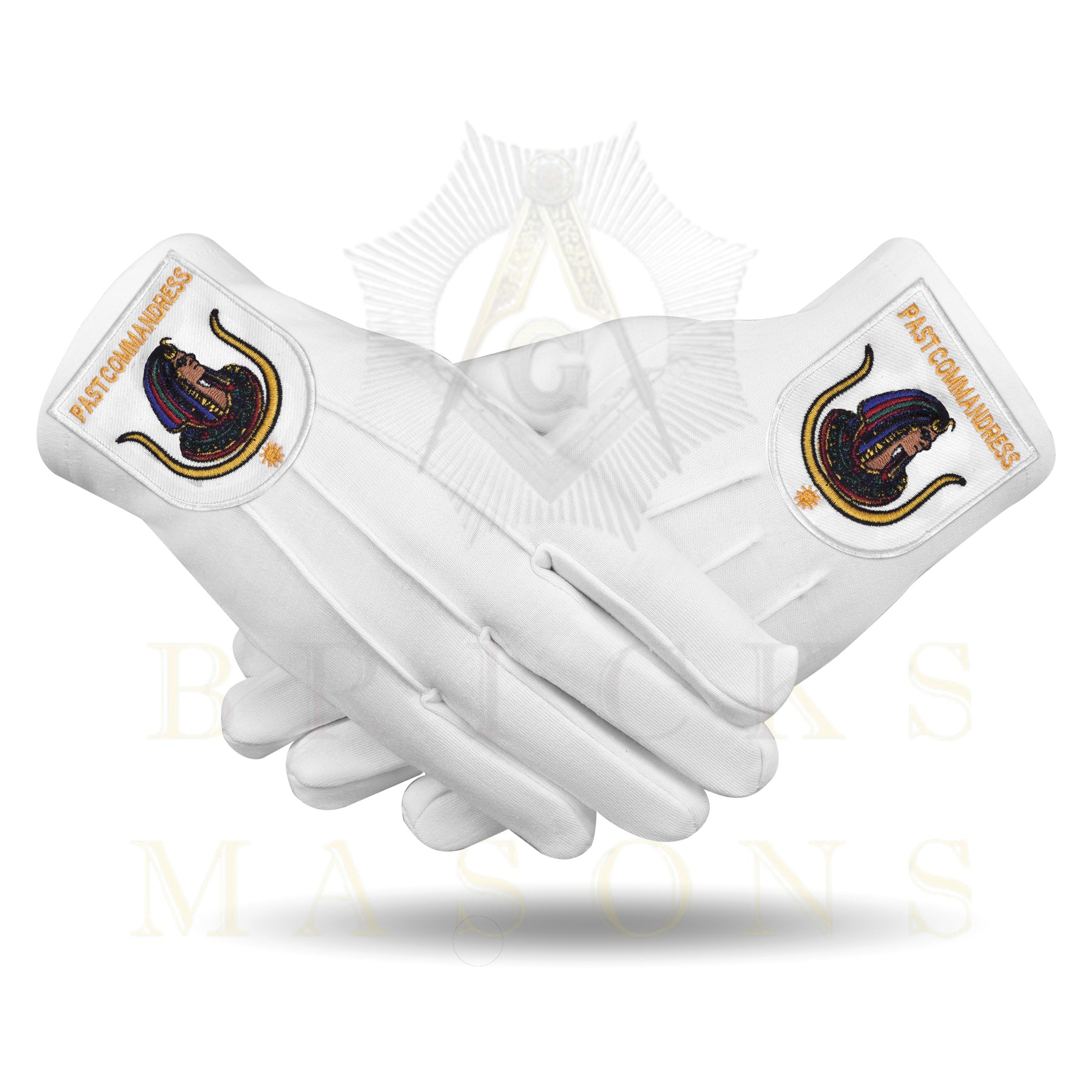Past Commandress DOI Gloves - White Cotton - Bricks Masons