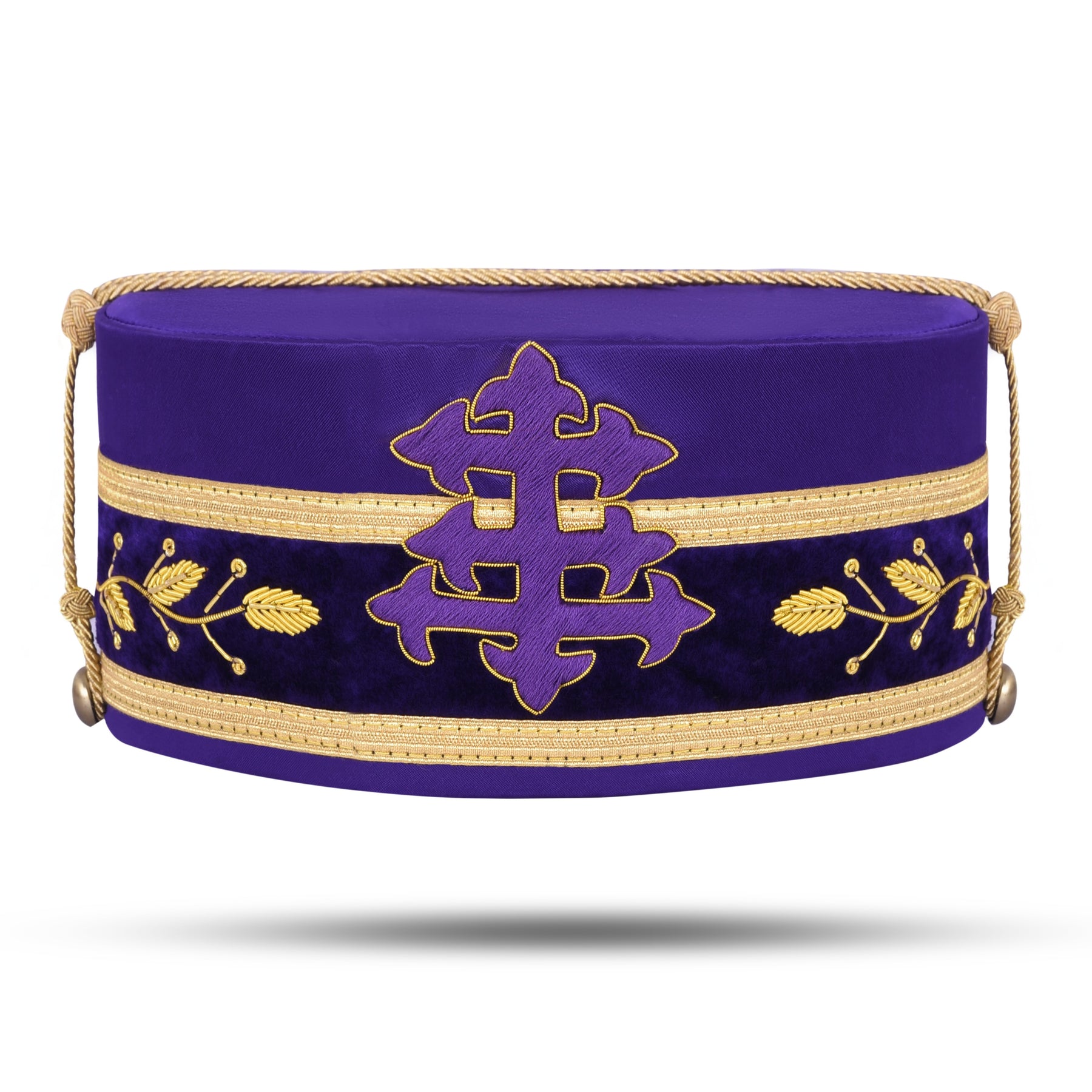 33rd Degree Scottish Rite Crown Cap - Purple with Gold Cap Cord - Bricks Masons