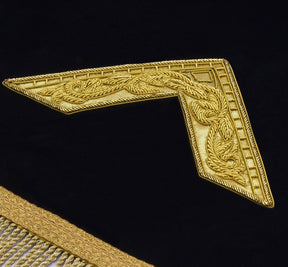 Worshipful Master Blue Lodge Officer Pedestal Cover - Dark Blue With Gold Bullion & Fringe - Bricks Masons