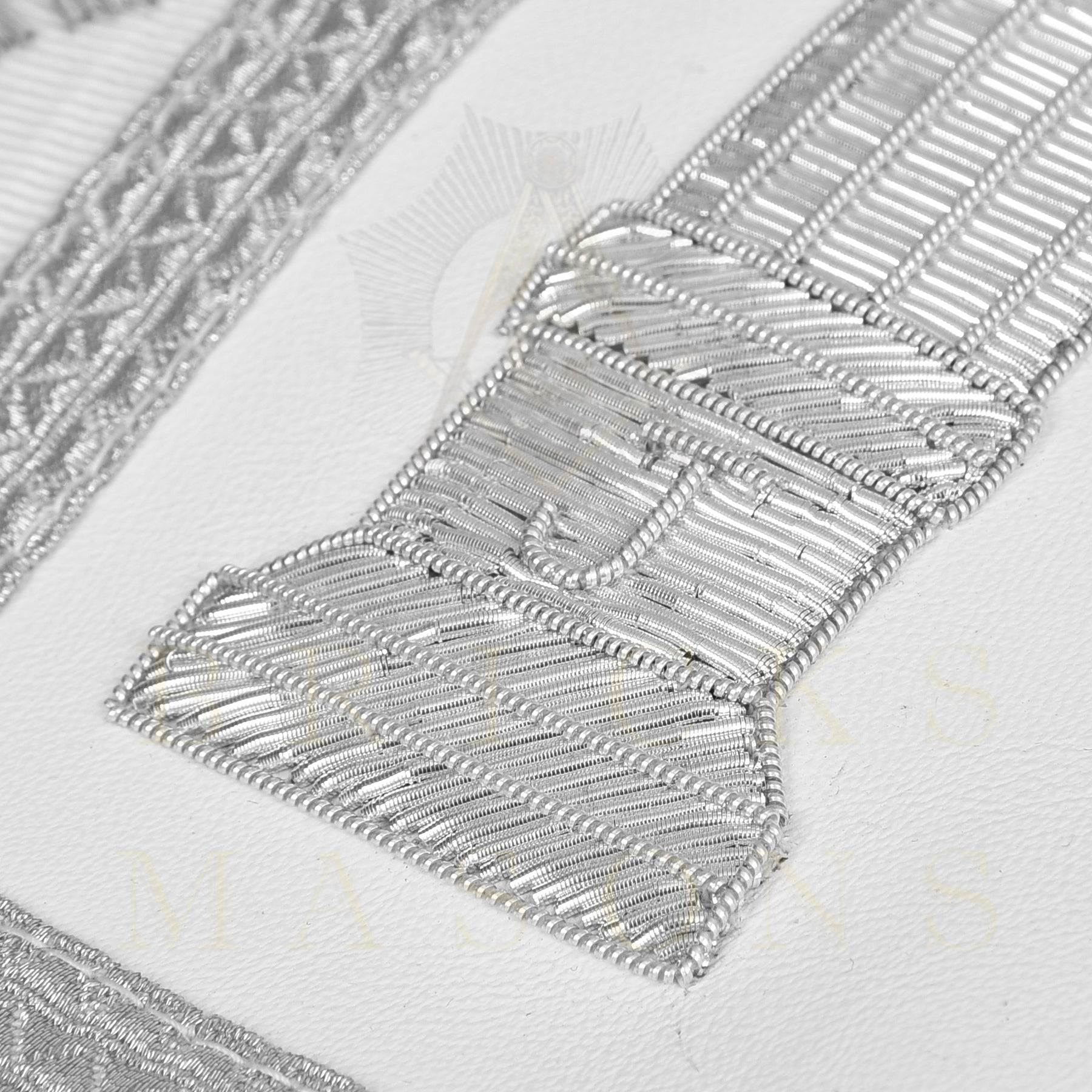 Past Master Blue Lodge Apron - Bullion With Wreath & Pillars - Bricks Masons