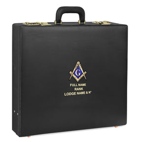 Master Mason Blue Lodge Apron Case - Blue & Gold Square & Compass G - Bricks Masons
