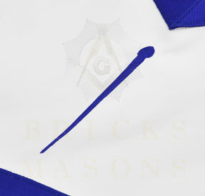 Tyler Blue Lodge Officer Apron - Blue Ribbon With Machine Embroidery Customizable Flap - Bricks Masons