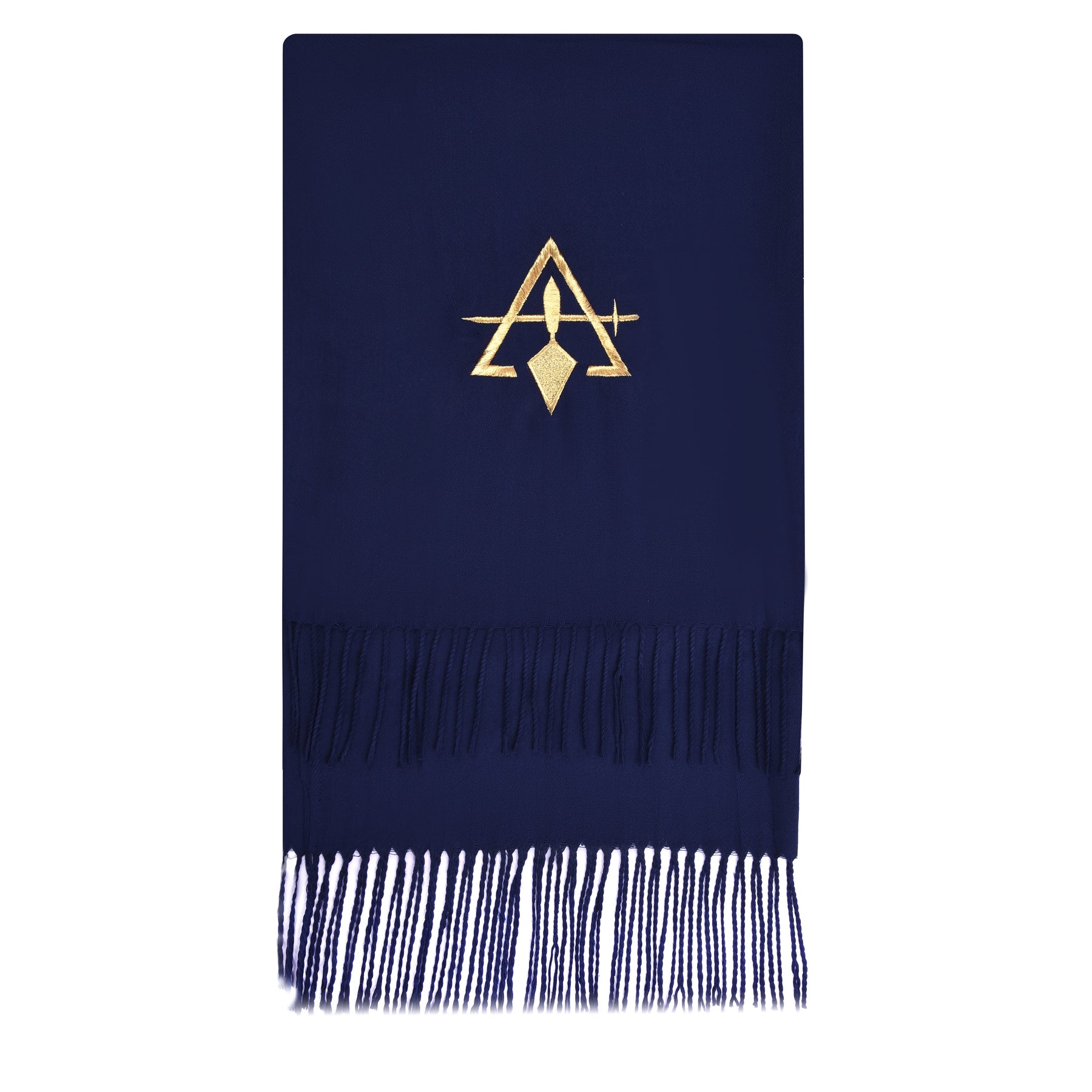 Council Scarf - Blue Embroidery Cashmere - Bricks Masons