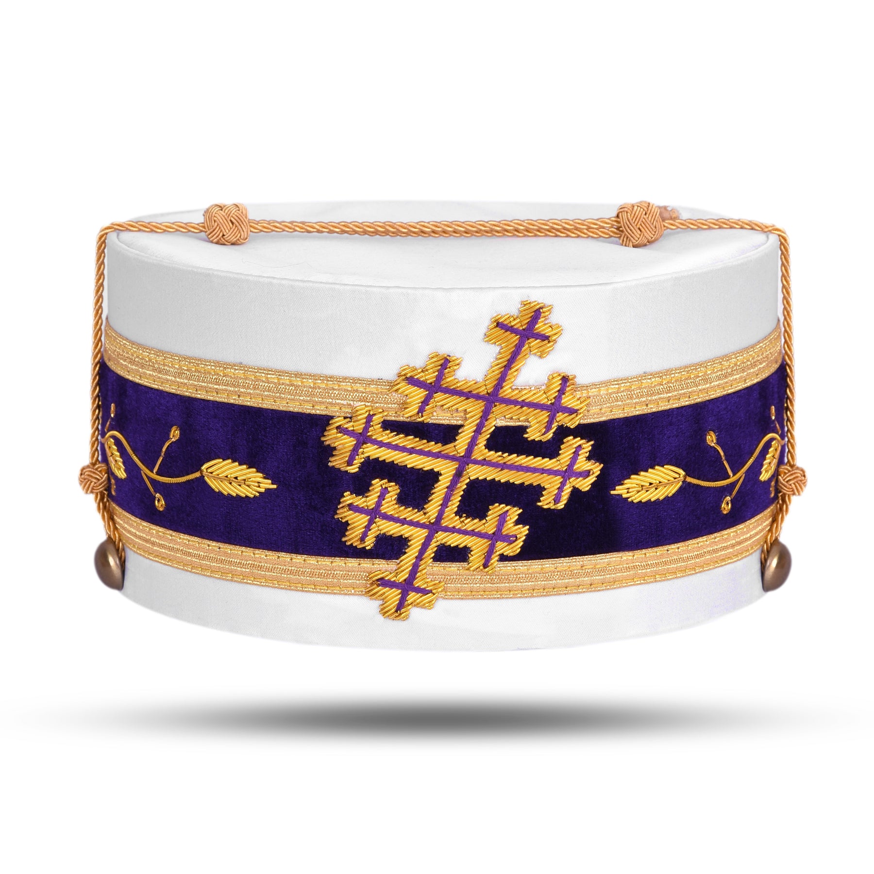 Sovereign Grand Commander 33rd Degree Scottish Rite Crown Cap - Hand Embroidery With Gold Bullion - Bricks Masons