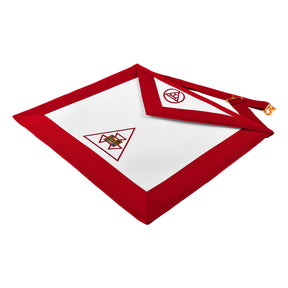 Past High Priest Royal Arch Chapter Apron - Red Ribbon With Triple Tau - Bricks Masons