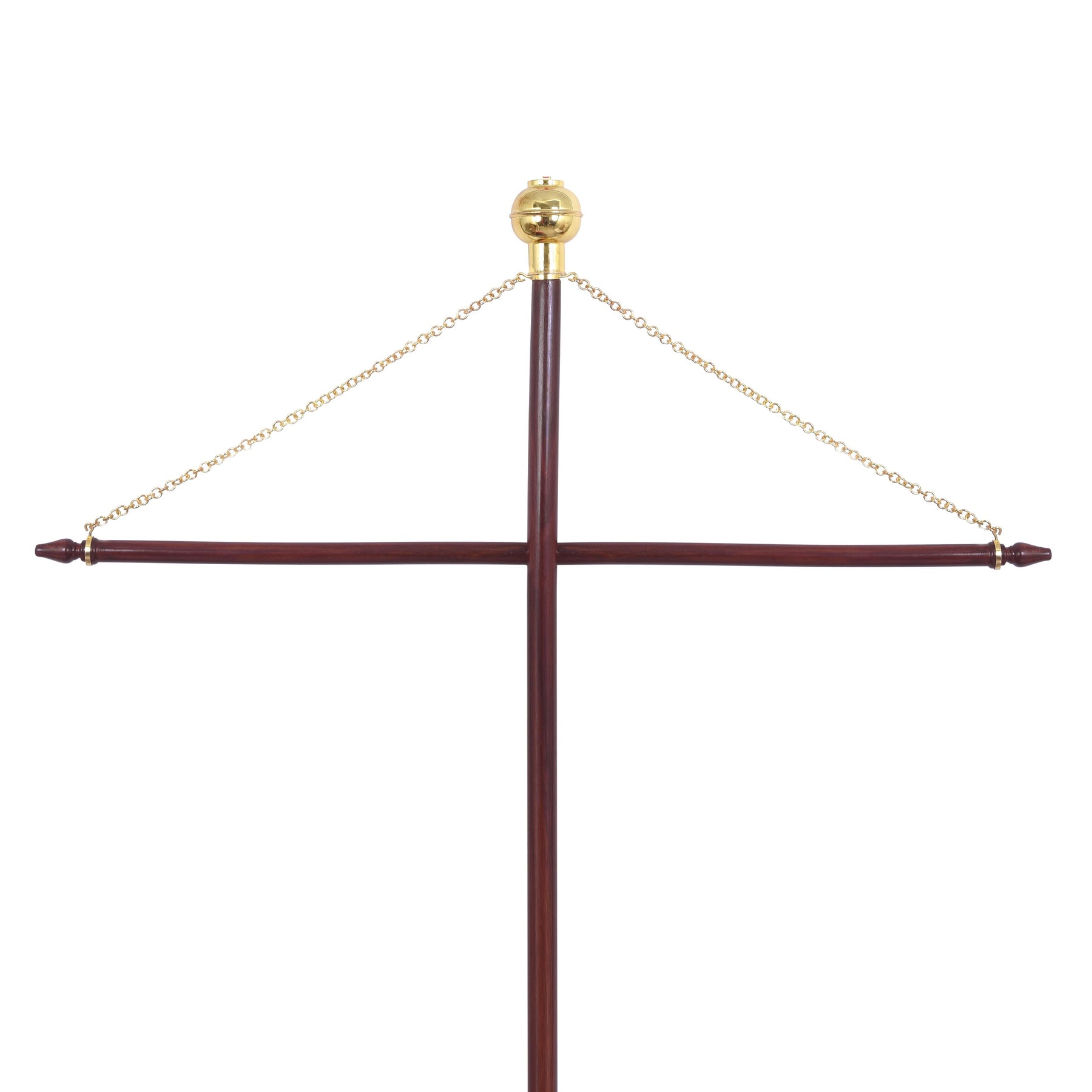 Banner Hanger & Accessory - Teak Wood With Gold Chains - Bricks Masons