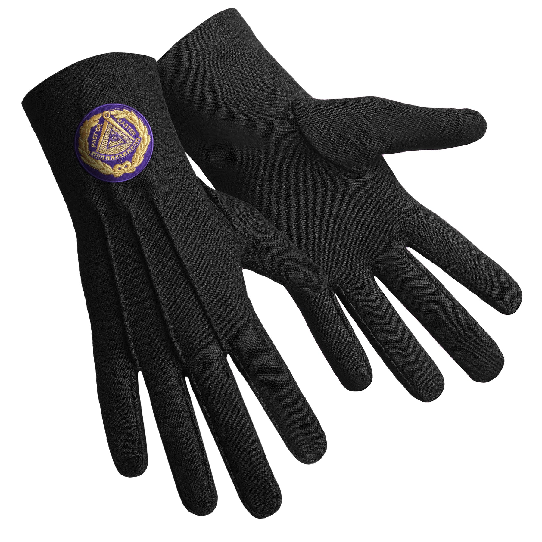 Past Grand Master Blue Lodge Glove - Pure Cotton With Purple Patch - Bricks Masons