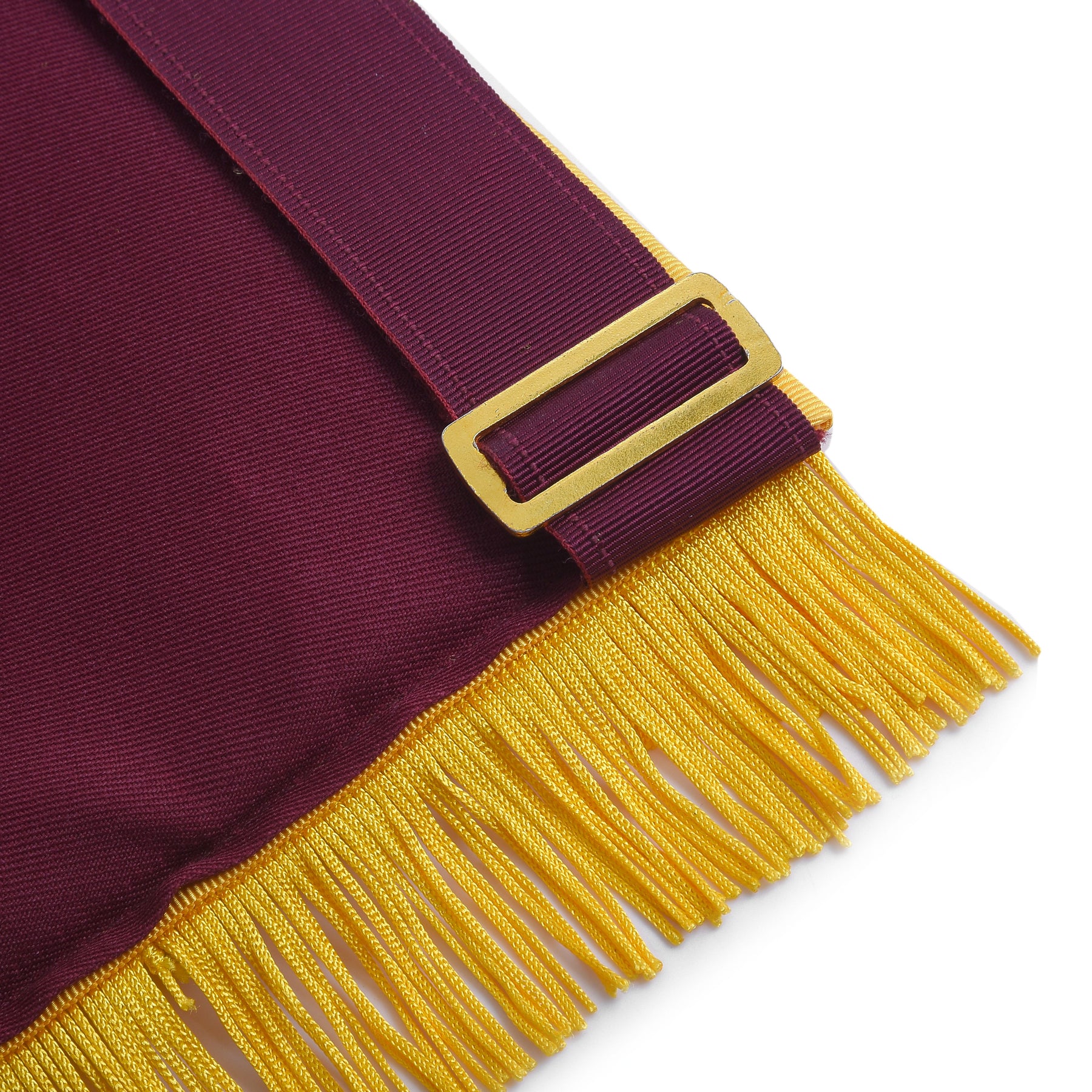 Order of Amaranth Apron - Maroon Velvet With Yellow Borders & Fringe - Bricks Masons