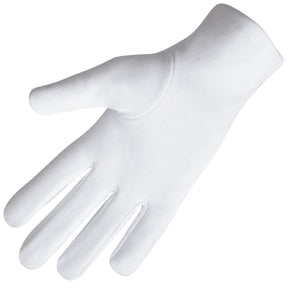 Past Master Blue Lodge California Regulation Glove - Cotton With White Patch With Blue Borders - Bricks Masons