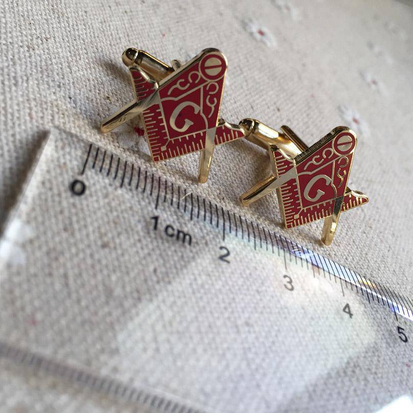 Master Mason Blue Lodge Cufflink - Red Square & Compass