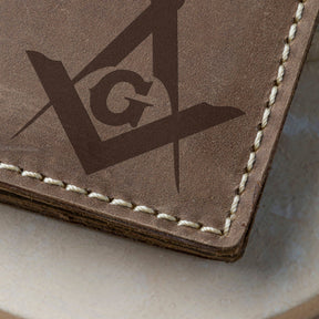 Master Mason Blue Lodge Wallet - Handmade Leather