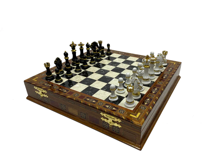 Master Mason Blue Lodge Chess Set - 16.5" (42cm) - Bricks Masons