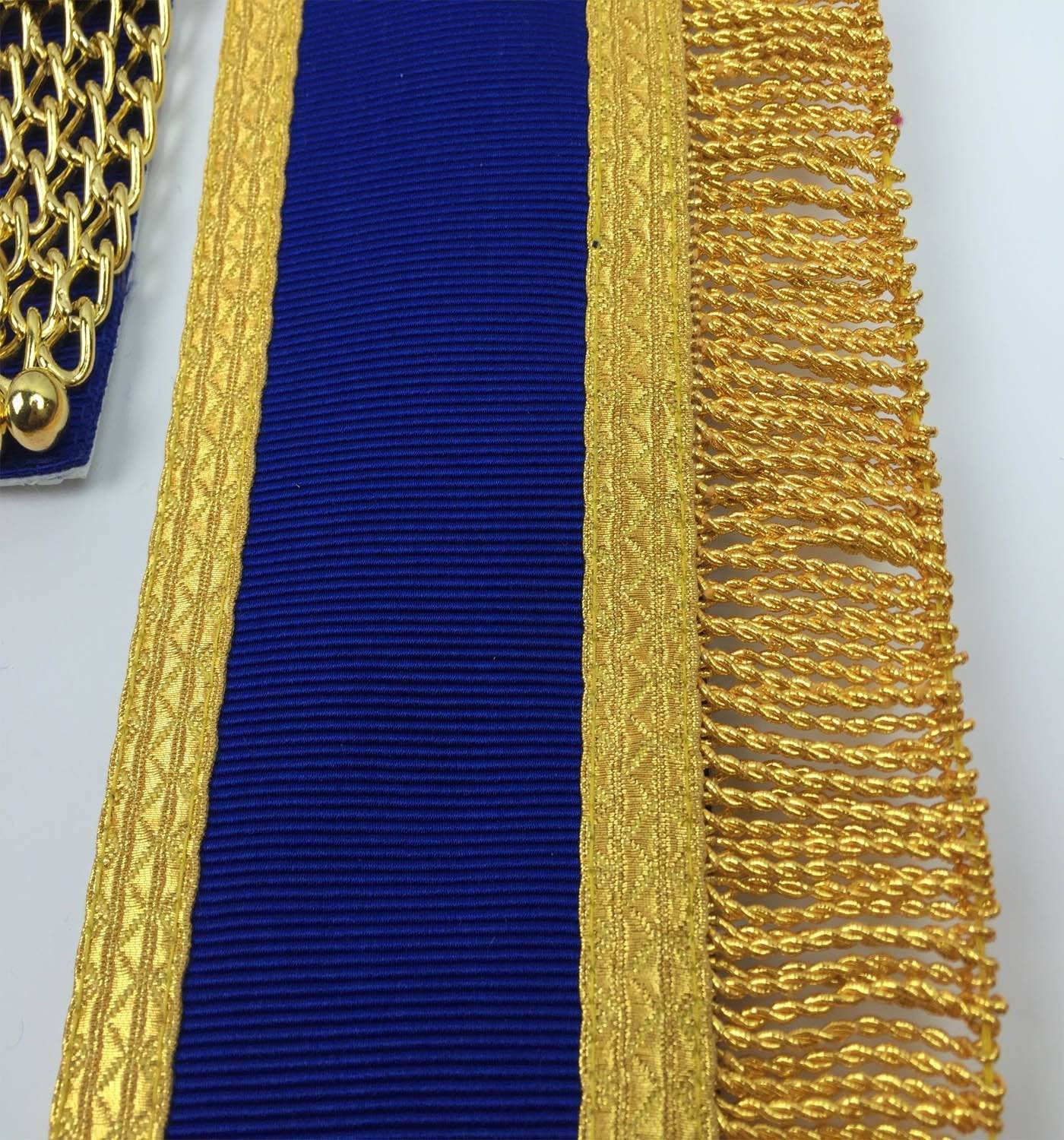 Provincial English Regulation Apron - Royal Blue with Gold Fringe