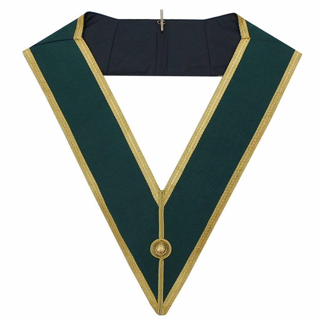 Grand Council Allied Masonic Degrees Collar - Green with Gold Braid