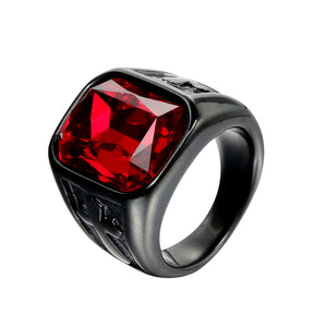 Knights Templar Commandery Ring - Various Colors & Gemstones Stainless Steel Ring - Bricks Masons